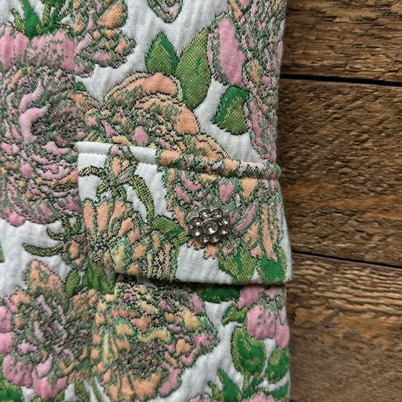 ZARA Floral Jacquard Mini Dress with Rhinestone Trim - Size L - Picture 6 of 12